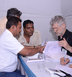 Specialists on the vocational training team review patient reports.